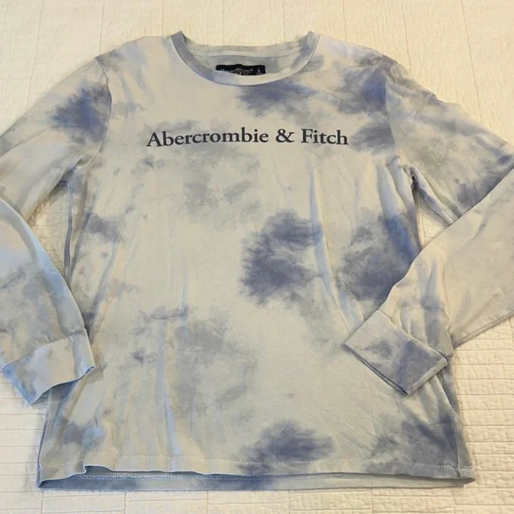 Abercrombie & Fitch Blue Small Soft Tee Long sleeve Tie-Dye - Picture 2 of 6